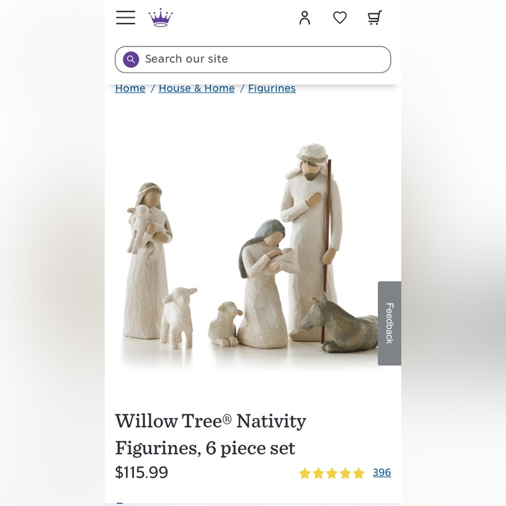 New Willow Tree Nativity Set Holy Family Susan Lordi Demdaco. 6 piece set.